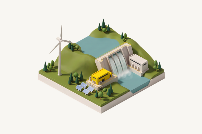 Illustration Wasserkraftwerk